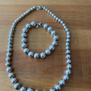 Tiffany & Co beaded ball necklace and bracelet